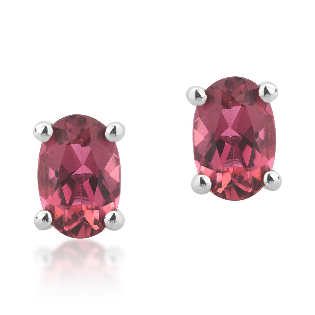 18K white gold earrings with 0.76ct rose tourmalines